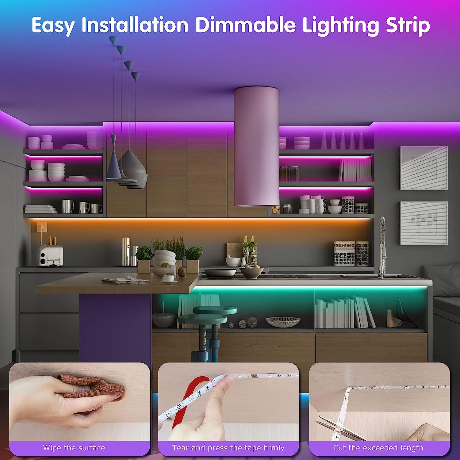 Under Cabinet LED Strip Lights 
          RGB LED Strip Lights for Home Decor 
          LED Strip Lights with Remote Control
          
