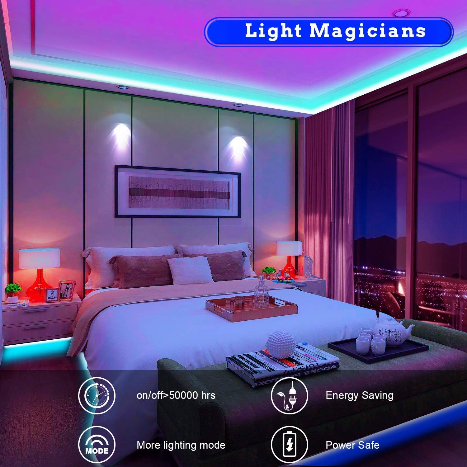 Under Cabinet LED Strip Lights 
                    RGB LED Strip Lights for Home Decor 
                    LED Strip Lights with Remote Control
                    