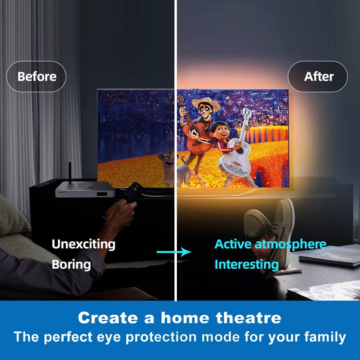 Under Cabinet LED Strip Lights 
                    RGB LED Strip Lights for Home Decor 
                    LED Strip Lights with Remote Control
                    